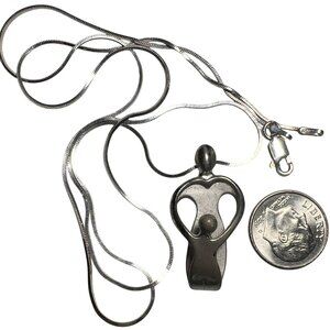 Silver Carolyn Pollack Rios Mother Child Pendant Necklace 24" Italy Snake Chain